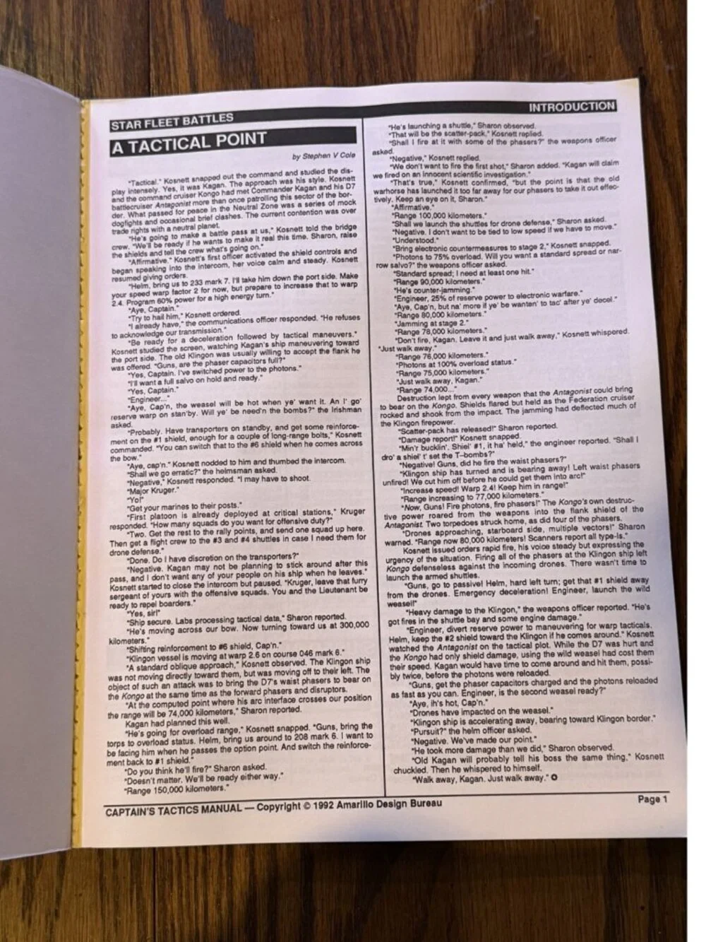Star Fleet Battles Tactics Manual Captain's Edition